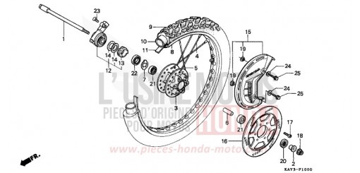 ROUE AVANT NX125K de 1989